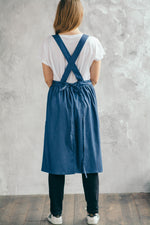 Matching denim aprons for mother and child