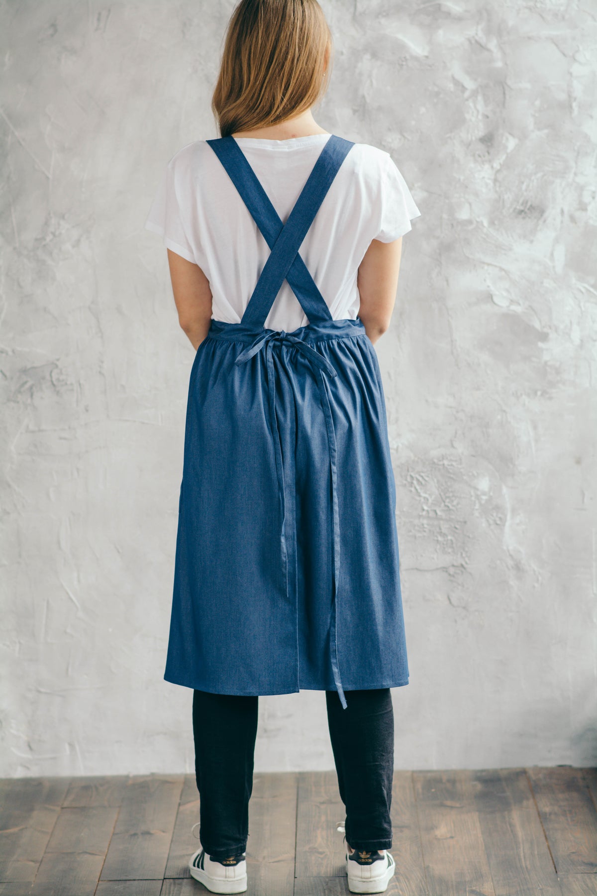 Matching denim aprons for mother and child