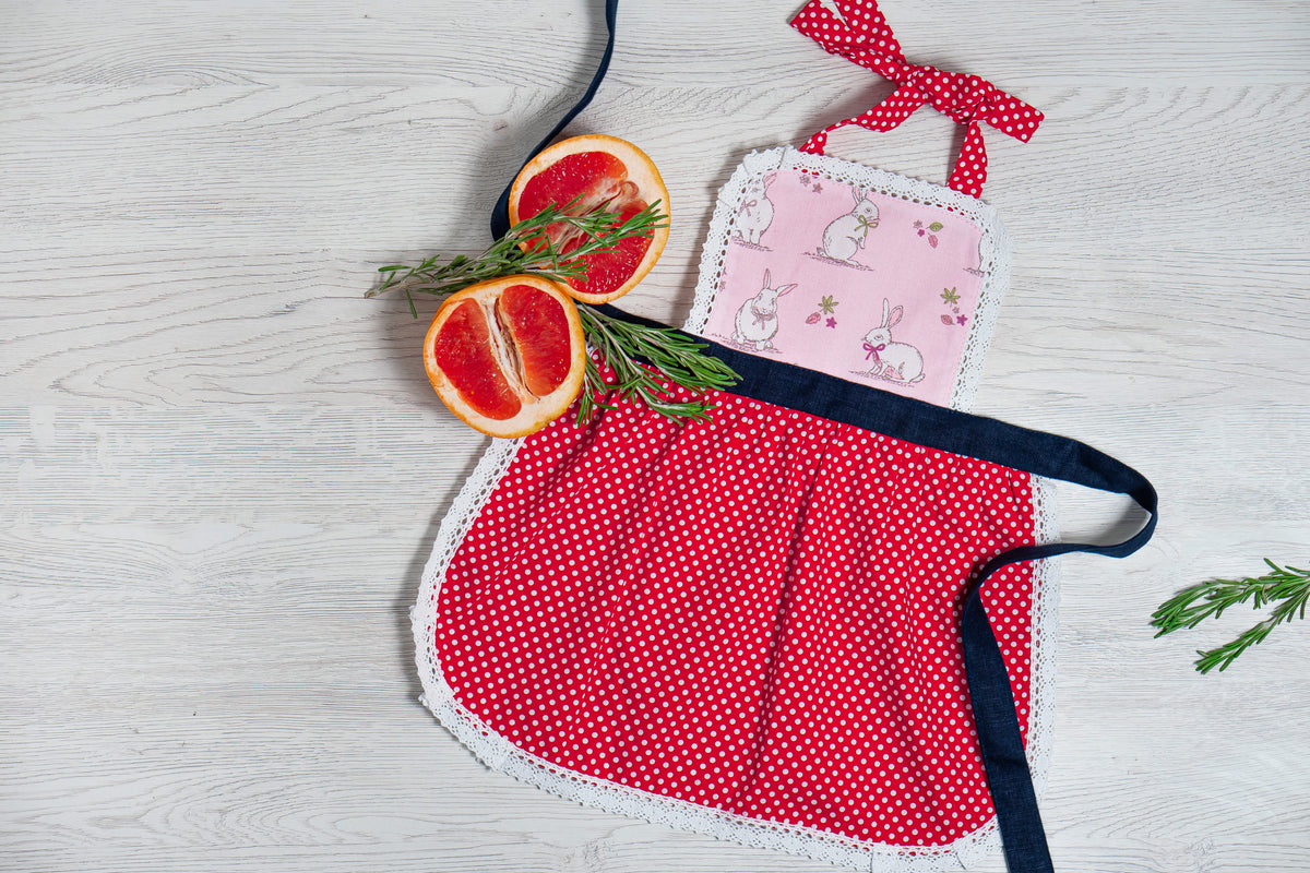 Mommy and me lace aprons, styled together