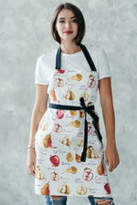 Cotton apron for women, adjustable kitchen apron styled