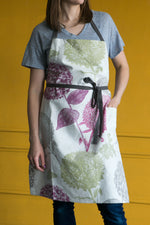 Cotton kitchen apron for women with pocket, printed canvas apron