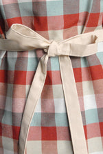 Gingham check apron for children, gift set