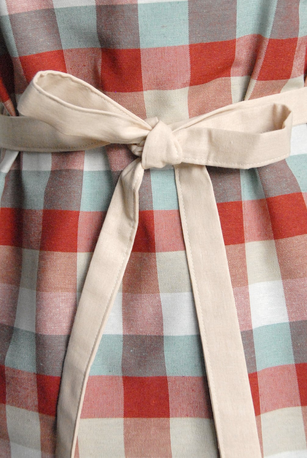 Gingham check apron for children, gift set