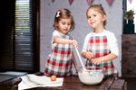 Beige check apron with pocket, kids size