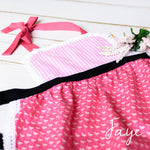 Floral print lace apron for kids, full view