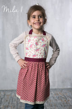 Mila print lace apron for toddlers