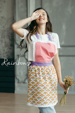 Rainbow print lace apron for girls