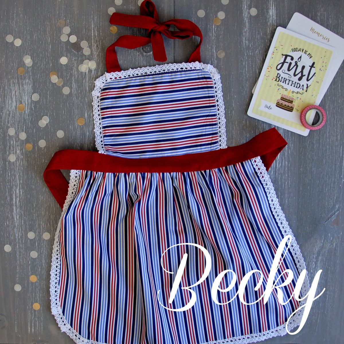 Becky design kids lace apron