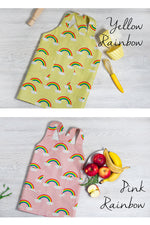 Kids pinafore aprons in several prints, cross back style