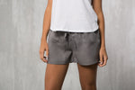 Linen sleep shorts in a light colourway