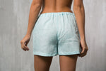 Linen sleep shorts in washed European linen