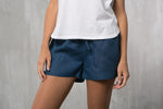 Womens linen pyjama shorts, relaxed fit