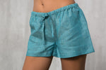 Linen pyjama shorts, tie and waistband