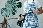 Nautical apron, pin stripe strap detail