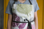 Printed cotton apron for women with contrasting straps
