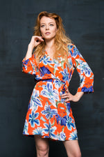 Short floral kimono robes in two colourways