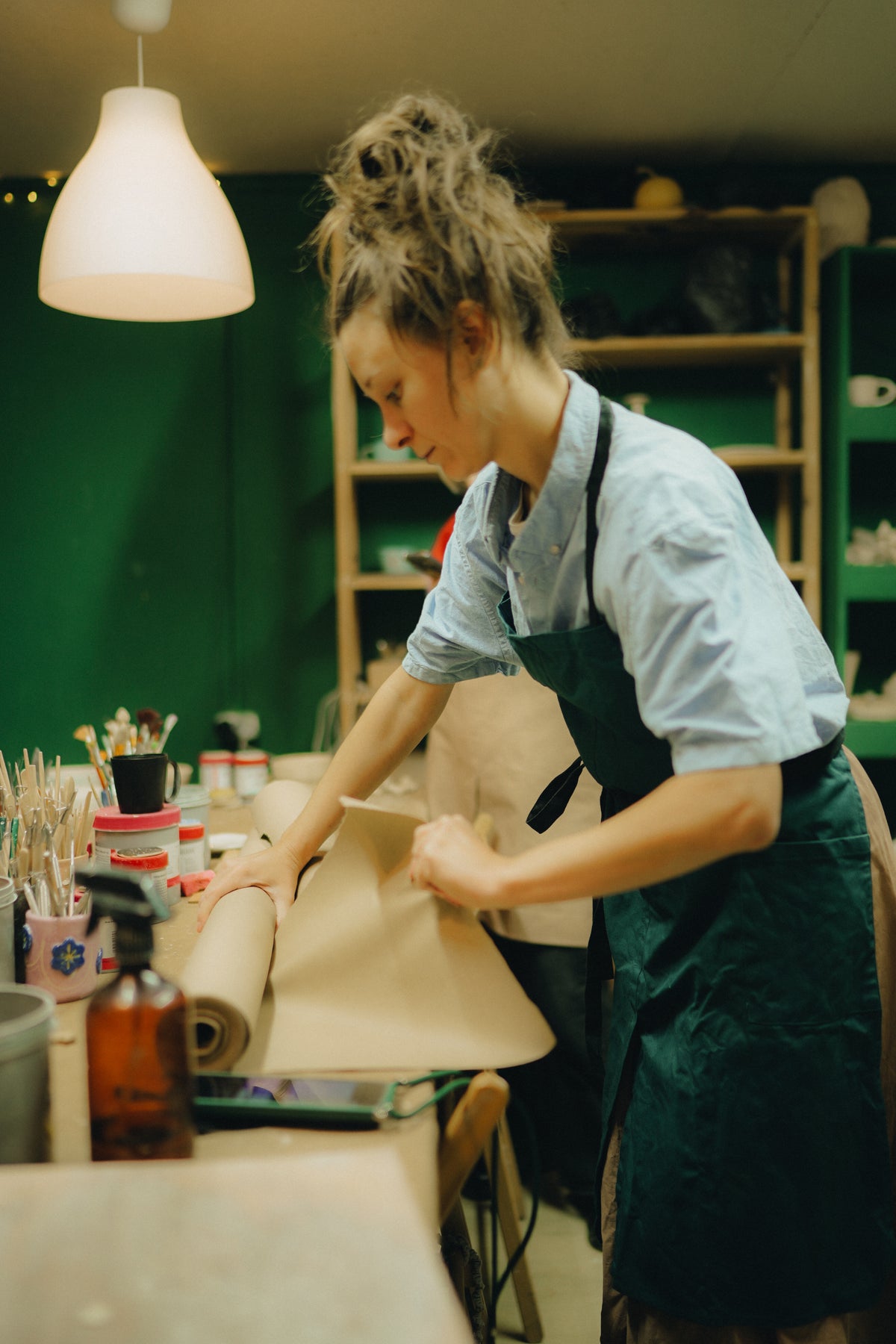 Split leg apron in six colours