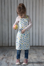 Kids apron for young children, printed cotton canvas