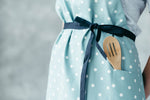 Unisex apron for toddlers, back view showing ties