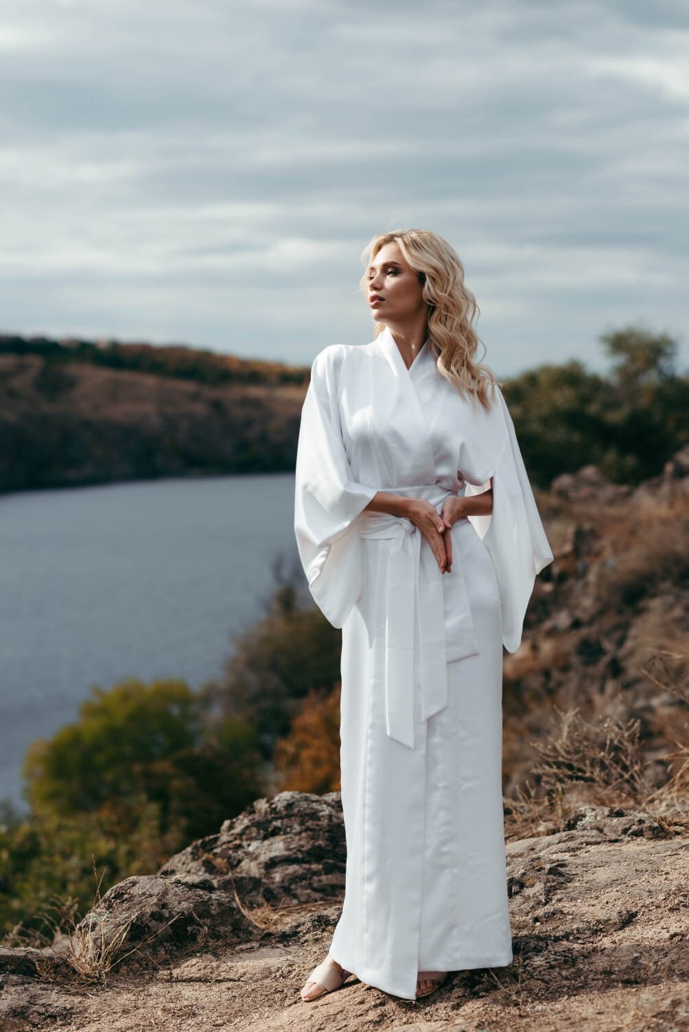 Kimono fabric close up showing the satin weave and lining