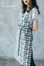 Grey camper van print apron in adult size
