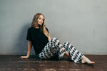 Silky viscose pyjama set, full length view