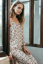 Cream viscose cami top with adjustable straps