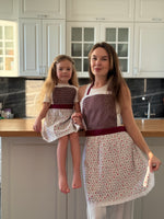 Cute lace apron for women, full length