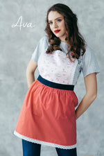 Ava rabbit print matching aprons for women and kids