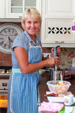 Beatrix design lace apron for women, full view