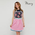 Mary design womens lace apron in pink