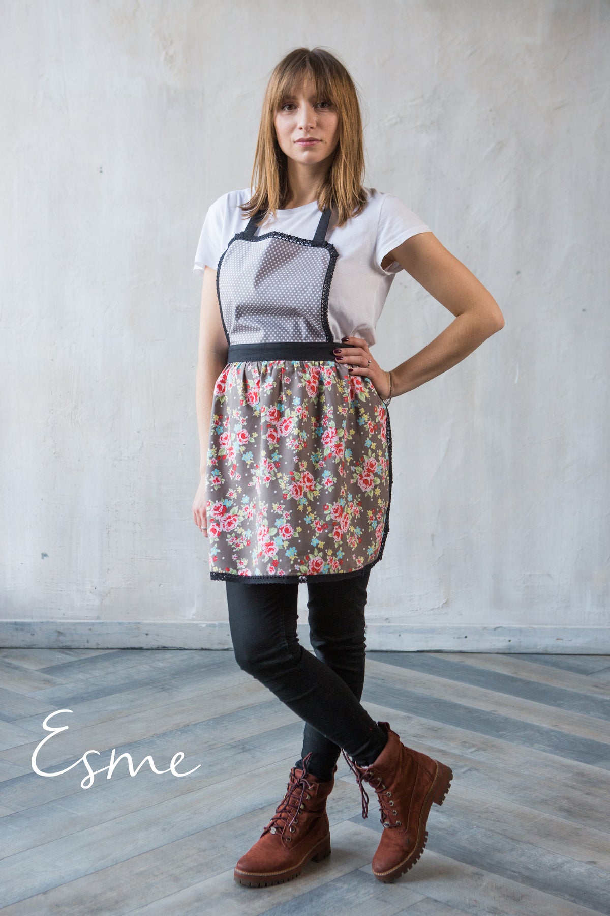 Kids lace apron worn while baking
