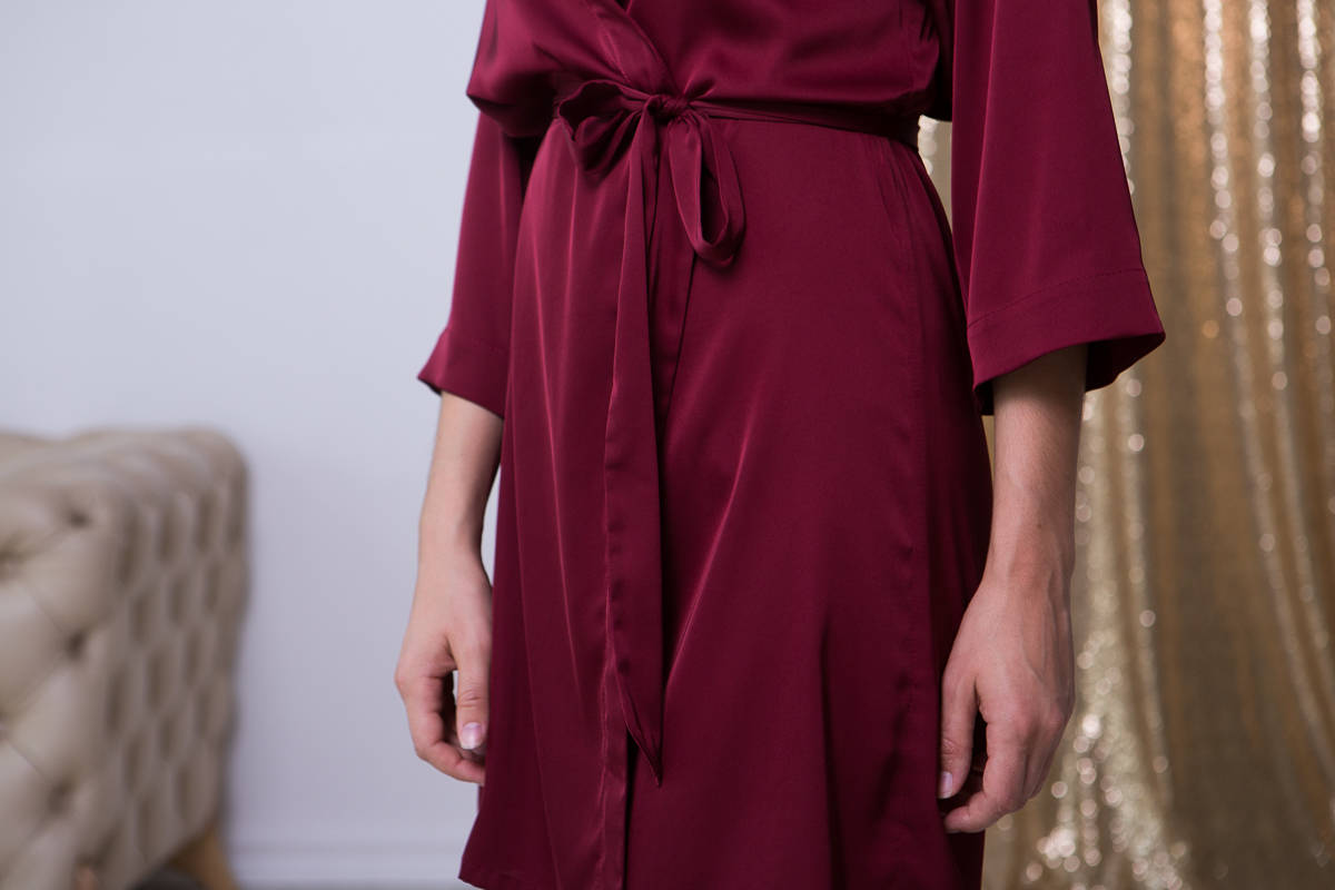 Classic satin robe, dressing gown full view