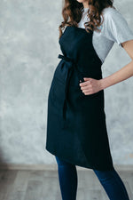Crafting apron linen, black colourway shown