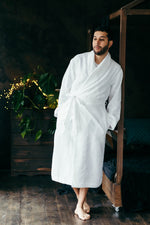 Linen dressing gown for men, anniversary gift