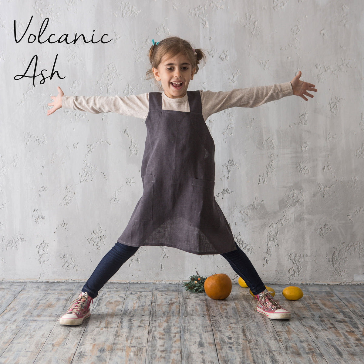 Linen apron colour swatches, antique rose range