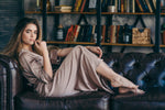 Grey satin robe, colour range