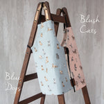 Dog print kids apron with an embroidered name