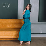 Long bridesmaid robe, beige colourway shown
