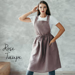 Mother daughter aprons, antique rose full view