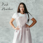 Linen dress apron styled, natural linen shade