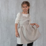 Matching Japanese aprons, antique rose linen