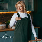 Pinafore apron Japanese style, grey cotton