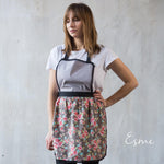 Kids apron design detail, embroidered trim