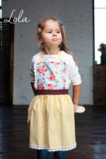 Kids lace apron, matching adult design