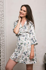 Robe for bride styled on model, elegant fit