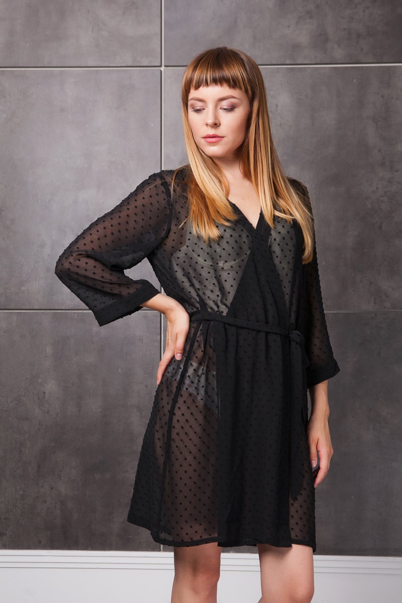 Sheer bridal robe, mint colour option
