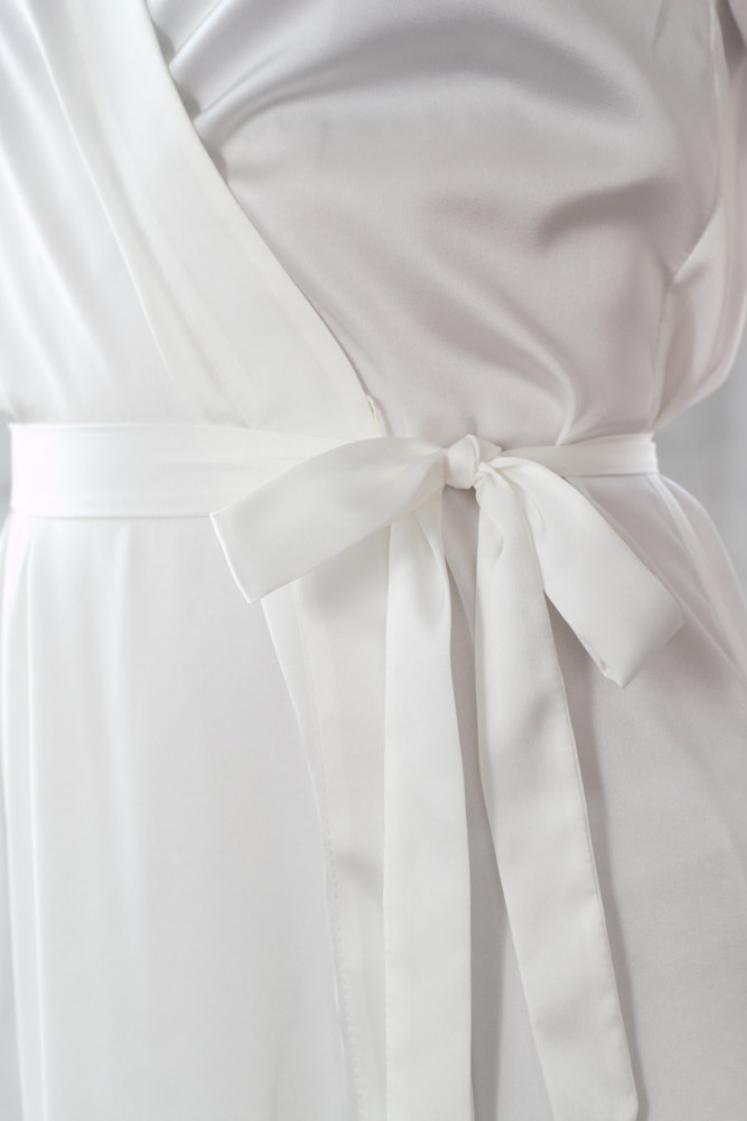 ivory satin robe